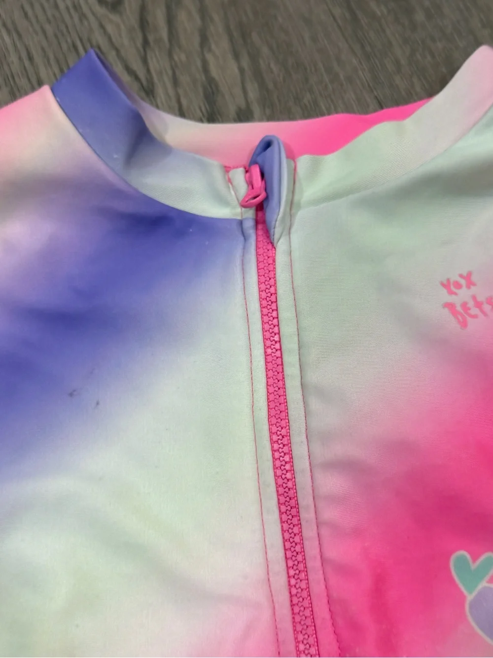 Betsey Johnson Little Girls 6 1 Pc Rash Guard Bodysuit Swimsuit L/S Unicorn UV